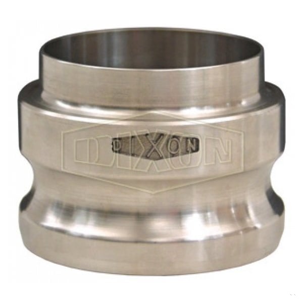 Cam and Groove Adapter, 1-1/2 in, Adapter x Butt Weld To Tube, 316 SSss Steel